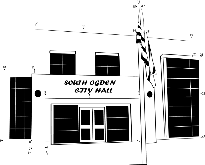 South Ogden City Hall printable dot to dot worksheet