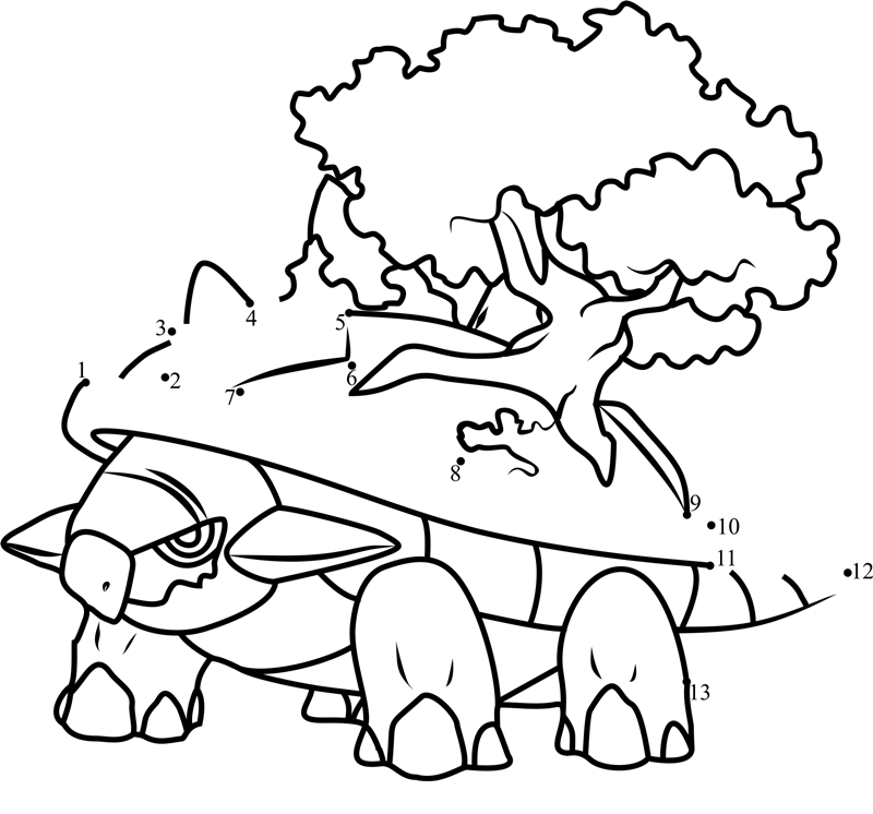 Pokemon-Torterra-Dot-To-Dot dot to dot worksheets