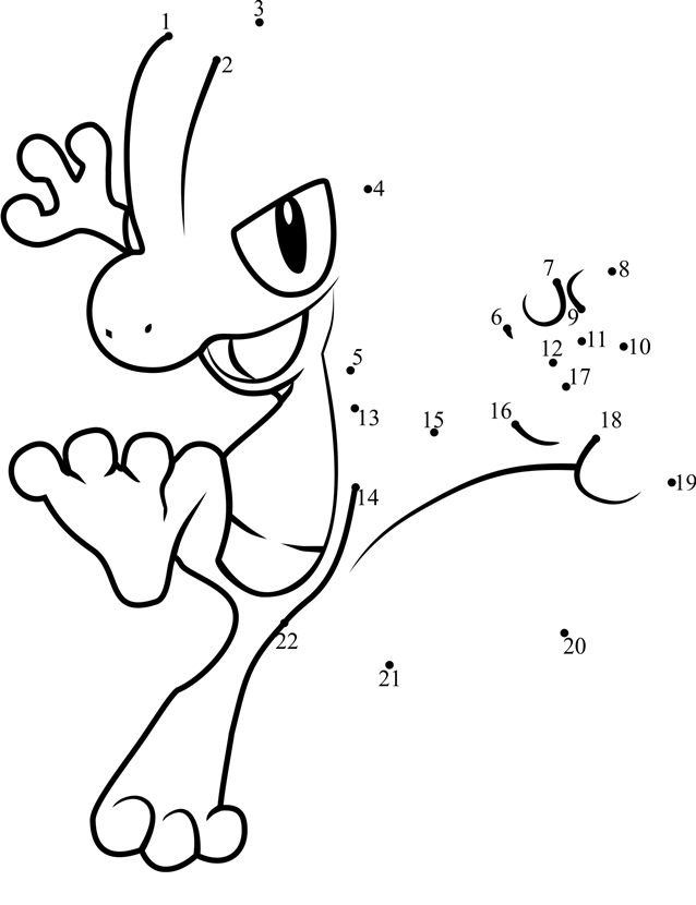 Pokemon-Treecko-Dot-To-Dot dot to dot worksheets