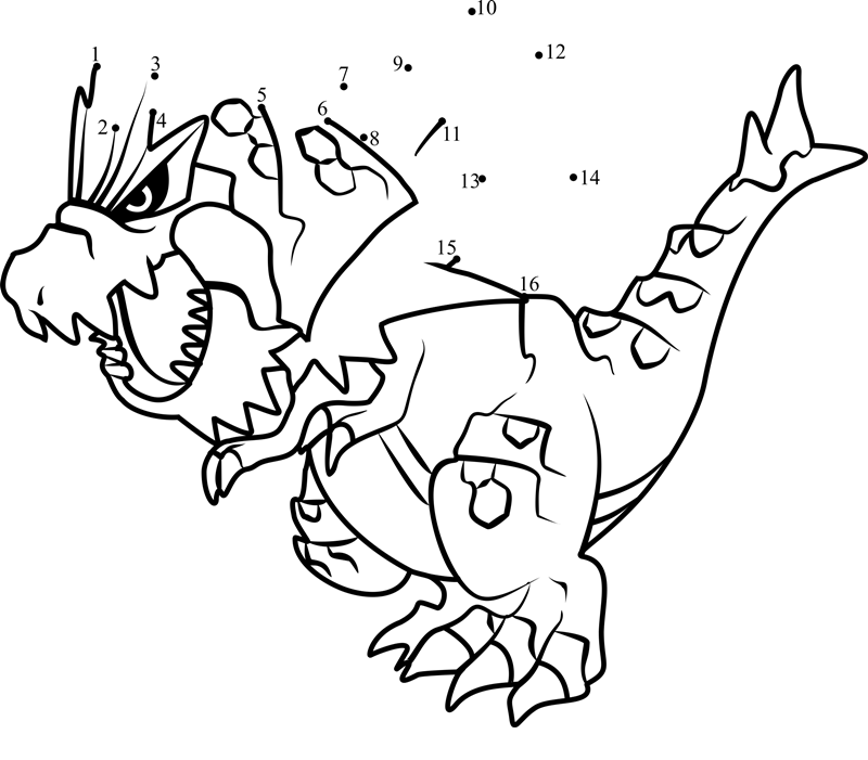 Pokemon-Tyrantrum-Dot-To-Dot printable dot to dot worksheet