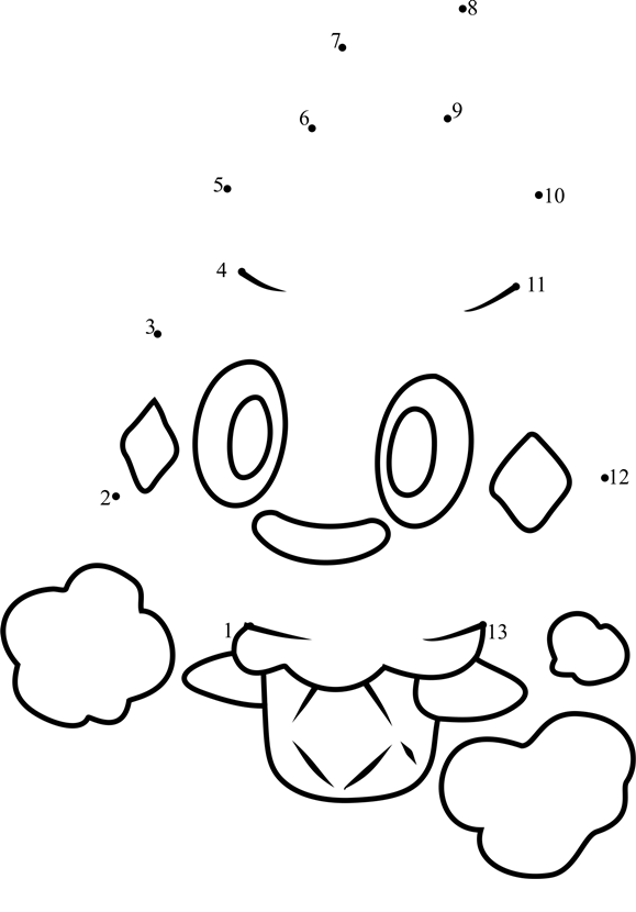 Pokemon-Vanillite-Dot-To-Dot printable dot to dot worksheet