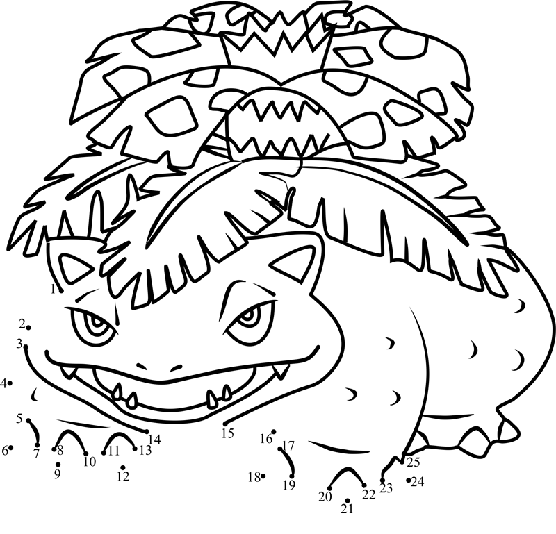 Pokemon-Venusaur-Dot-To-Dot printable dot to dot worksheet