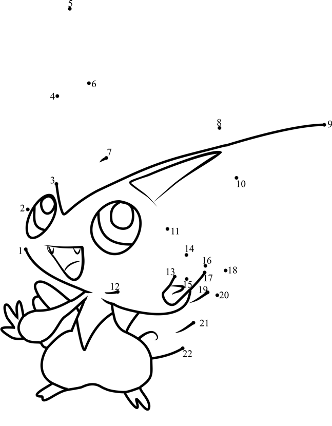 Pokemon-Victini-Dot-To-Dot printable dot to dot worksheet