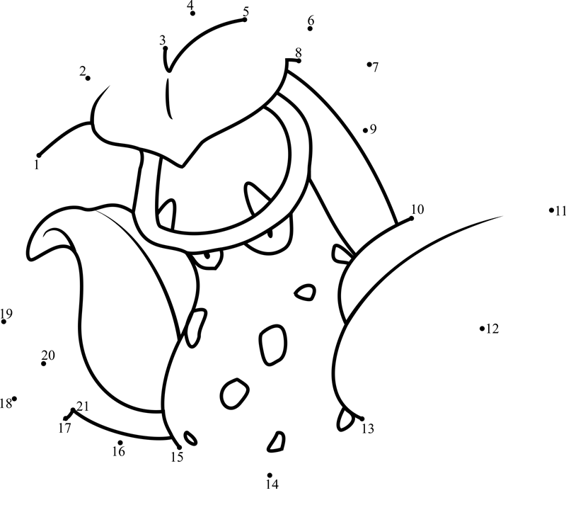 Pokemon-Victreebel-Dot-To-Dot printable dot to dot worksheet