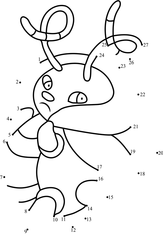 Pokemon-Volbeat-Dot-To-Dot printable dot to dot worksheet