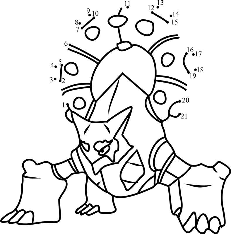 Pokemon-Volcanion-Dot-To-Dot printable dot to dot worksheet