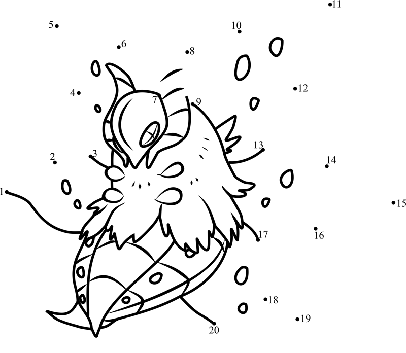 Pokemon-Volcarona-Dot-To-Dot printable dot to dot worksheet