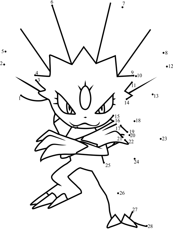 Pokemon-Weavile-Dot-To-Dot printable dot to dot worksheet