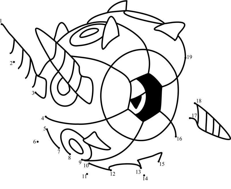 Pokemon-Whirlipede-Dot-To-Dot printable dot to dot worksheet