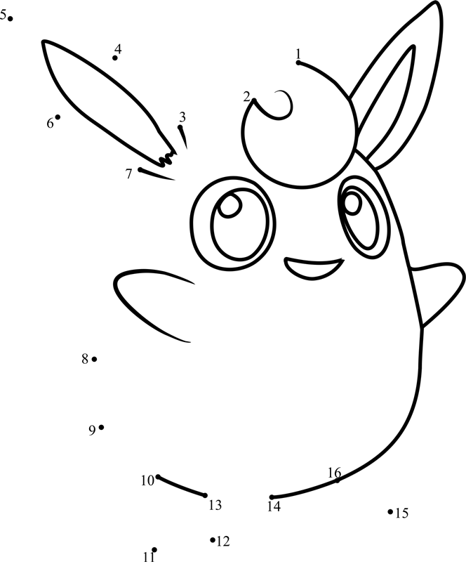 Pokemon-Wigglytuff-Dot-To-Dot printable dot to dot worksheet