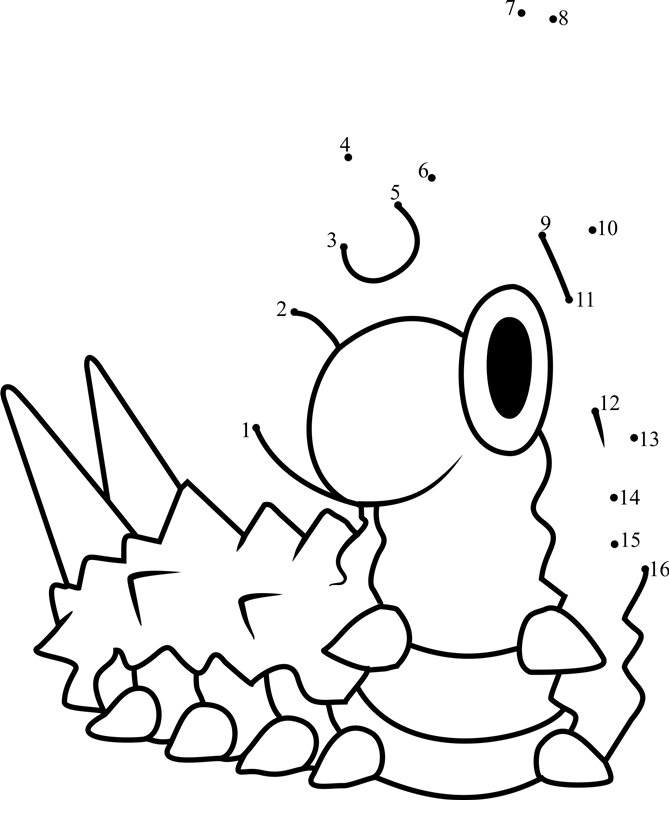 Pokemon-Wurmple-Dot-To-Dot dot to dot worksheets