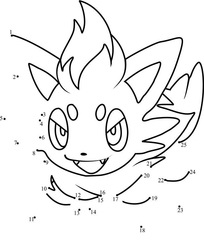 Pokemon-Zorua-Dot-To-Dot printable dot to dot worksheet