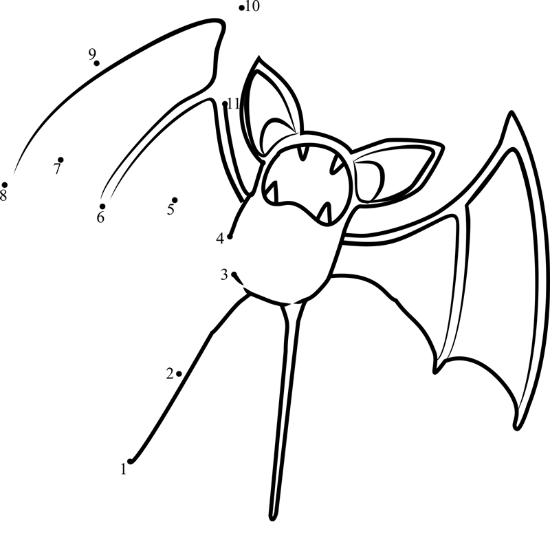 Pokemon-Zubat-Dot-To-Dot printable dot to dot worksheet