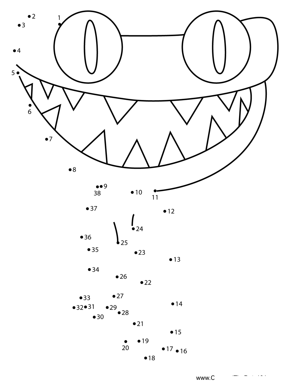 Cyan-Attacking-Rainbow-Friends printable dot to dot worksheet