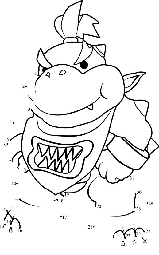 Bowser-Jr-From-Super-Mario-Dot-To-Dot printable dot to dot worksheet