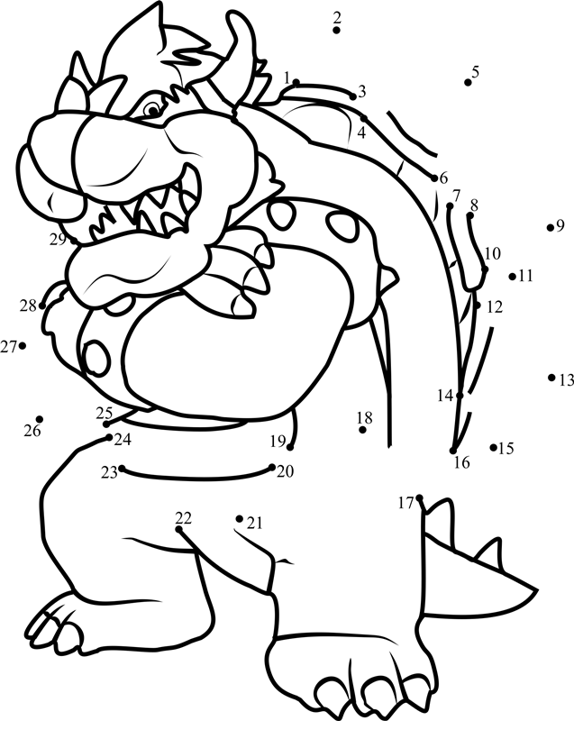 King-Koopa-From-Super-Mario-Dot-To-Dot printable dot to dot worksheet