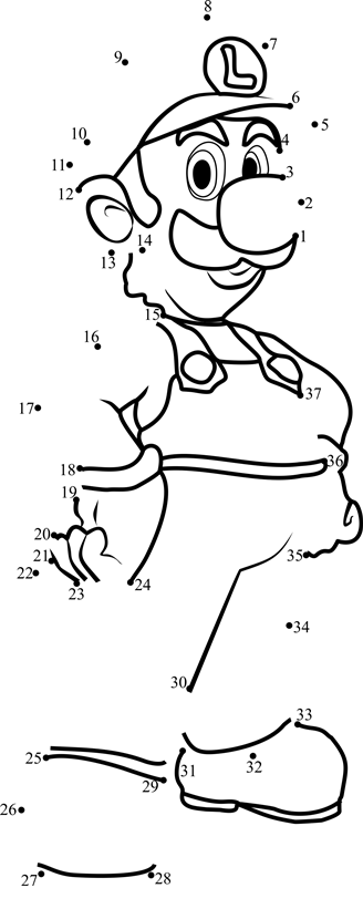 Luigi-From-Super-Mario-Dot-To-Dot printable dot to dot worksheet