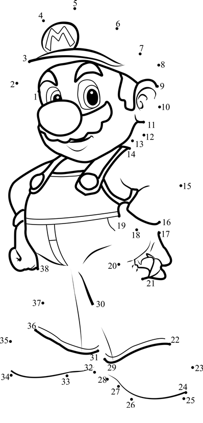 Mario-From-Super-Mario-Dot-To-Dot printable dot to dot worksheet