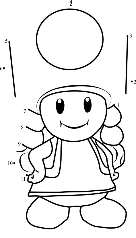 Toadette-From-Super-Mario-Dot-To-Dot dot to dot worksheets