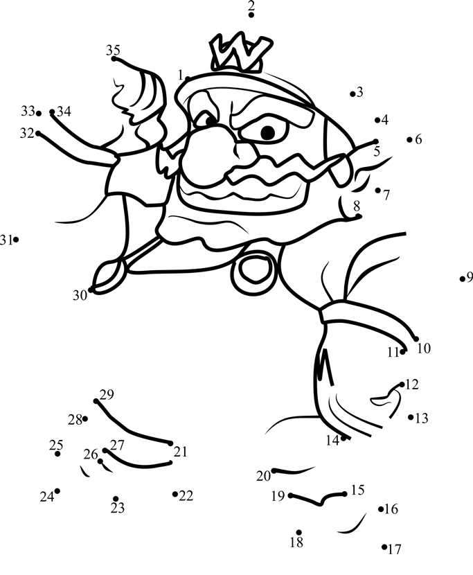 Wario-From-Super-Mario-Dot-To-Dot dot to dot worksheets