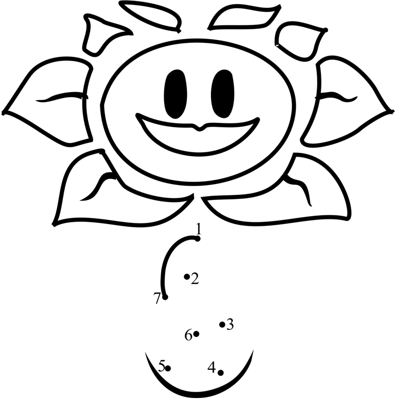 Flowey-Dot-To-Dot dot to dot worksheets