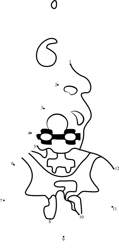 Grillby-Dot-To-Dot dot to dot worksheets