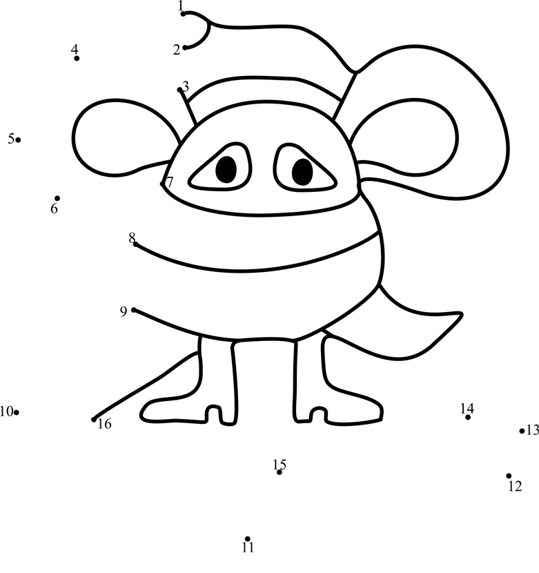 Scarved-Mouse-Dot-To-Dot dot to dot worksheets