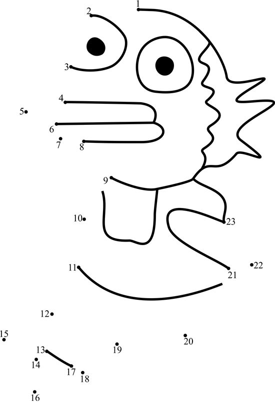 Ugly-Fish-Dot-To-Dot dot to dot worksheets