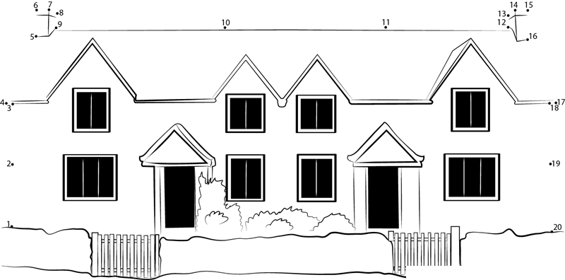 Homepage Cottages printable dot to dot worksheet