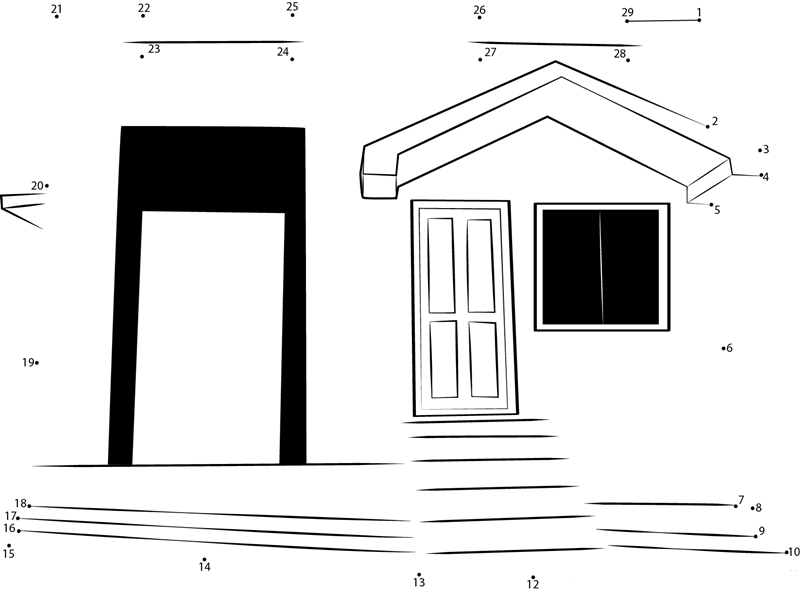 Ooty Cottages printable dot to dot worksheet