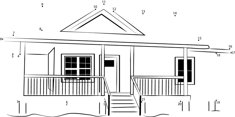 Russian Cottage printable dot to dot worksheet