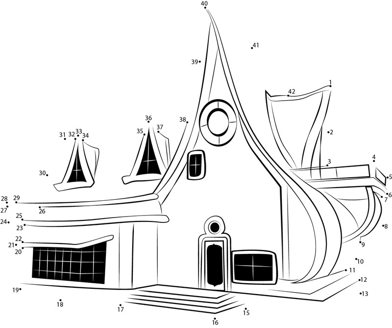 Star Cottage printable dot to dot worksheet