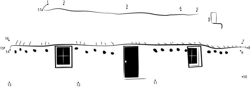 Thatched Cottage Skye printable dot to dot worksheet