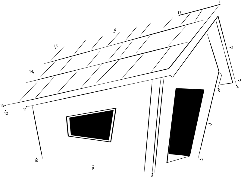 Adjustable Waterproof Plastic Feet Dog House printable dot to dot worksheet