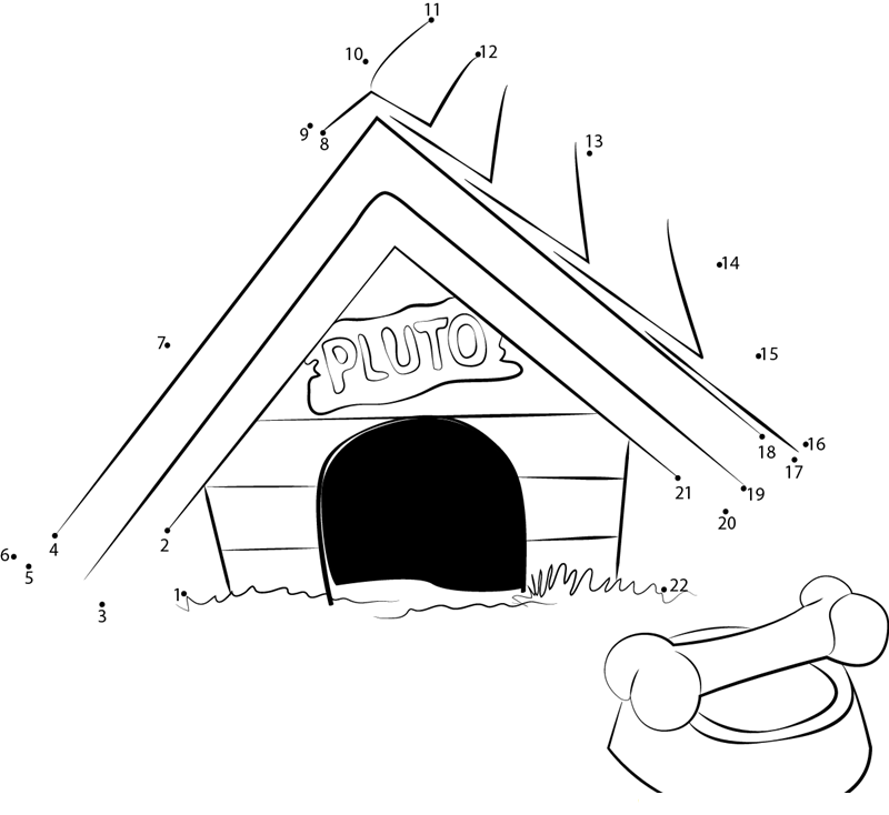 Backyard Ideas Dog House printable dot to dot worksheet