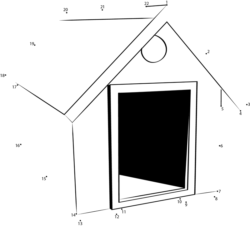 Dog X27 S House Minimalist printable dot to dot worksheet