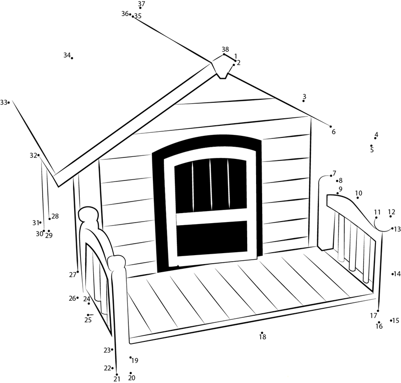 Pet House printable dot to dot worksheet