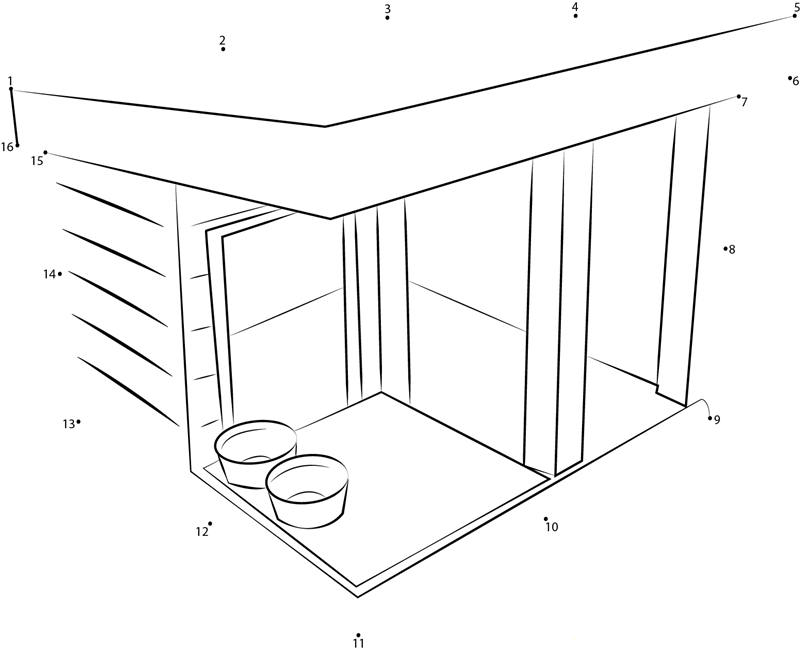 Steel And Wood Dog House printable dot to dot worksheet