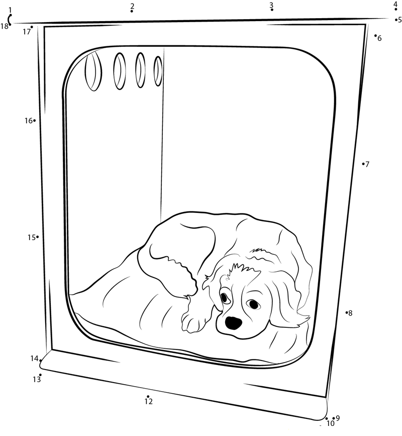 Tatami Dog House printable dot to dot worksheet