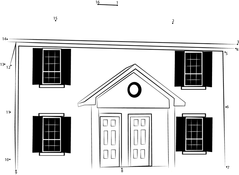 2Bhk Duplex House printable dot to dot worksheet