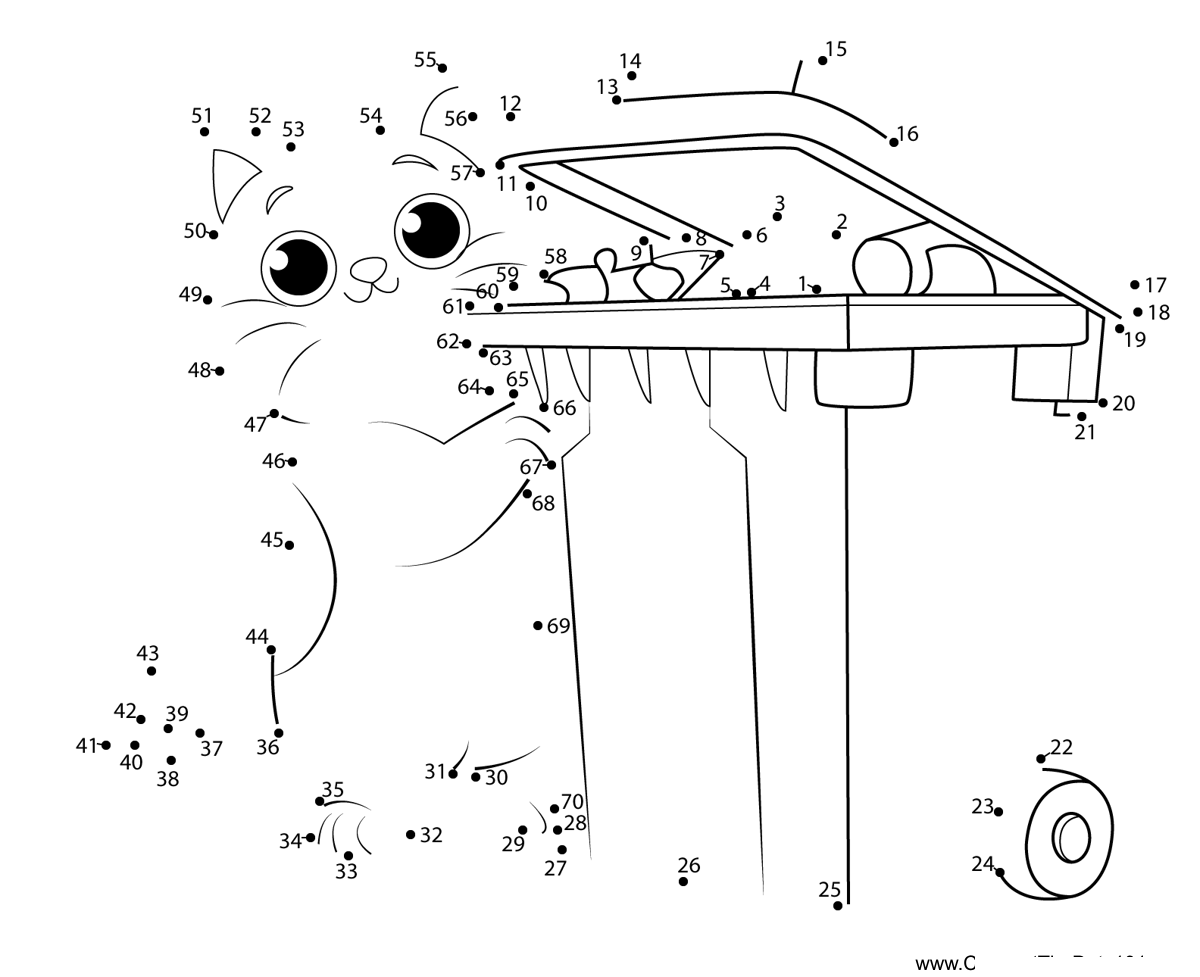 Cat-Hiding-Beside-A-Dustbin dot to dot worksheets