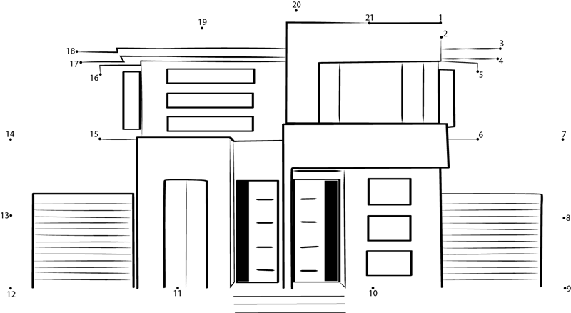 Duplex House printable dot to dot worksheet