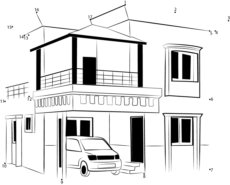 Duplex House In Kalindivihar printable dot to dot worksheet