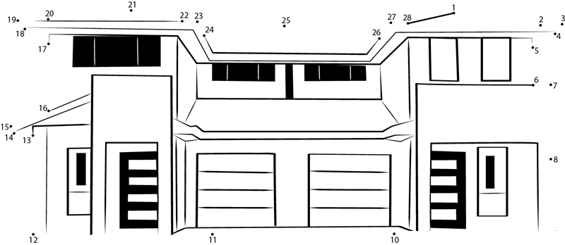 Duplex House Models printable dot to dot worksheet