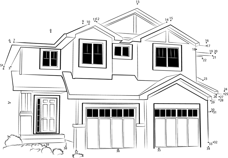 Kerala Duplex House printable dot to dot worksheet