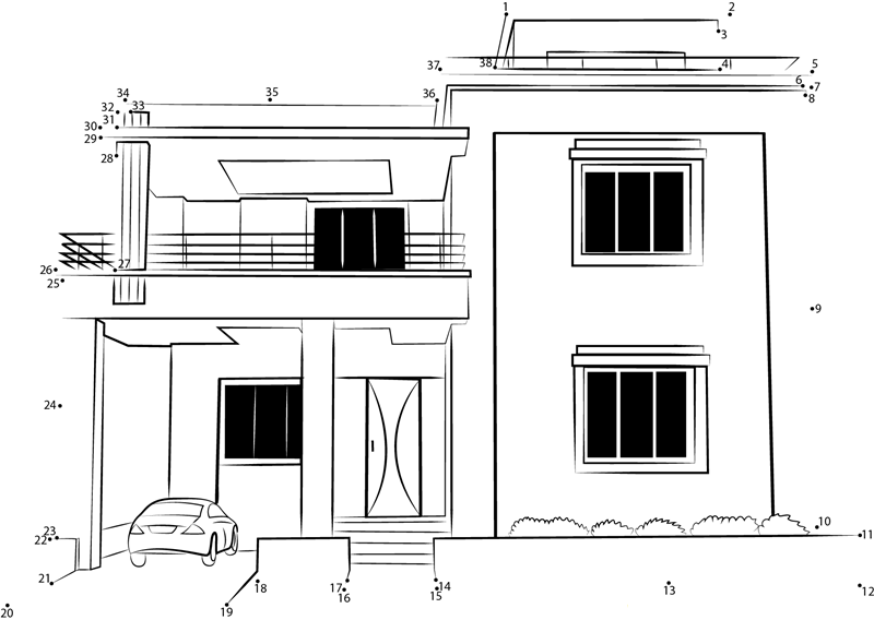 Ridges Duplex House printable dot to dot worksheet