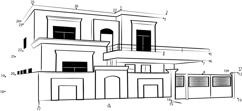 Triplex Design Duplex House dot to dot worksheets