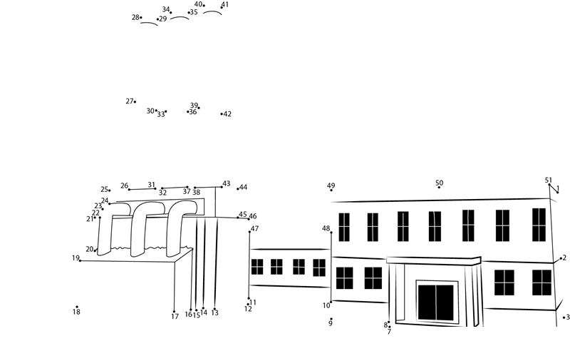 Cement Factory printable dot to dot worksheet