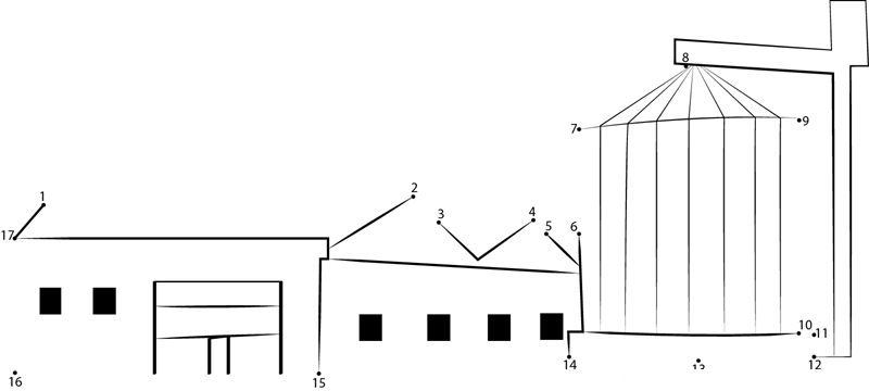 Chemical Factory Plant dot to dot worksheets