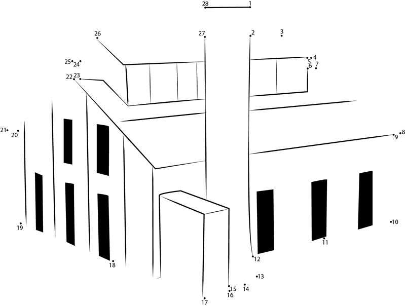 Factory Buildings printable dot to dot worksheet